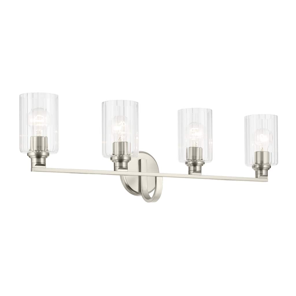 Kichler Lighting Gioe 32.25" 4-Light Vanity Light with Clear Fluted Glass in Brushed Nickel