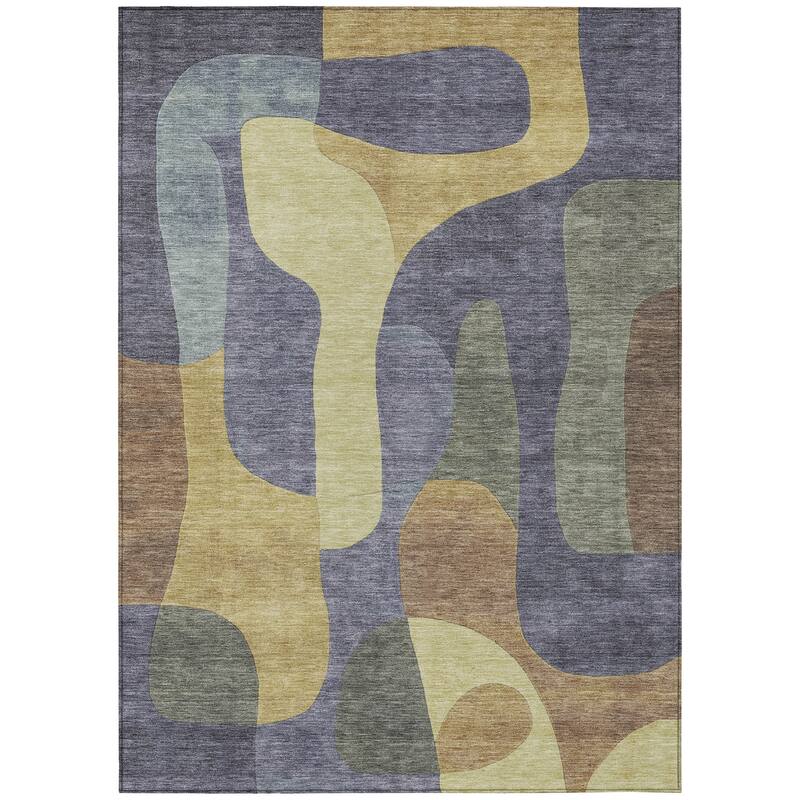 HomeRoots Abstract Transitional Rectangle Outdoor Rug