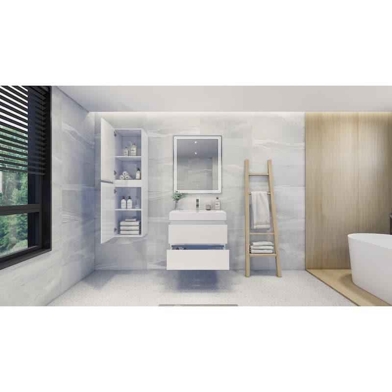 Baillie 30'' Wall-Mounted Vanity with Reinforced Acrylic Sink
