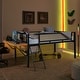 preview thumbnail 11 of 19, Single metal loft bed with rectangular desk, LED lights