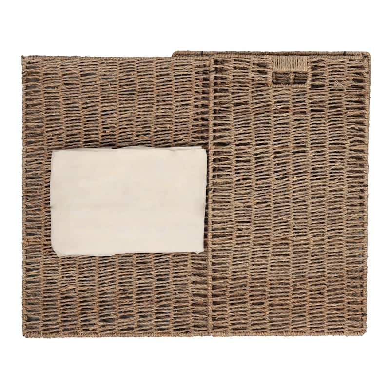 Reed Handwoven Seagrass Laundry Hamper with Lid and Removable Liner, Natural