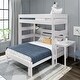 preview thumbnail 11 of 15, Max and Lily Farmhouse Twin over Full L Shaped Bunk Bed with Desk White Wash