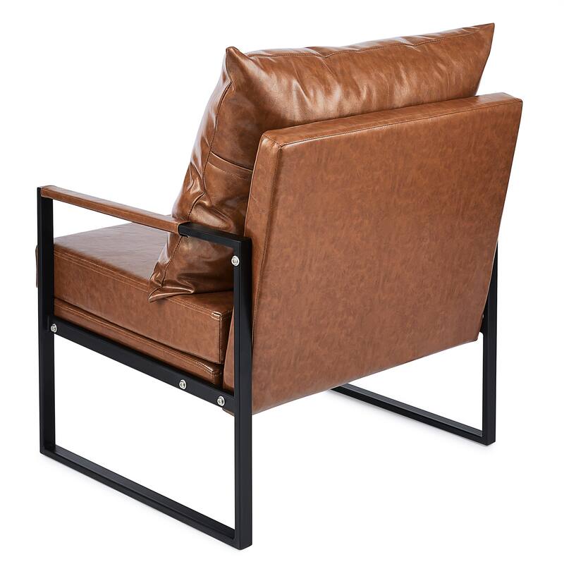 CO-Z Mid Century Modern Accent Chair with Faux Leather Upholstery