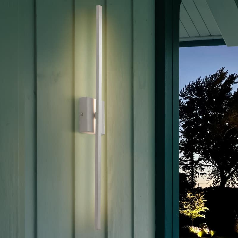 Palco Modern Minimalist Indoor/Outdoor Metal 350-Degree Rotatable Dimmable Integrated LED Wall Sconce, by JONATHAN Y