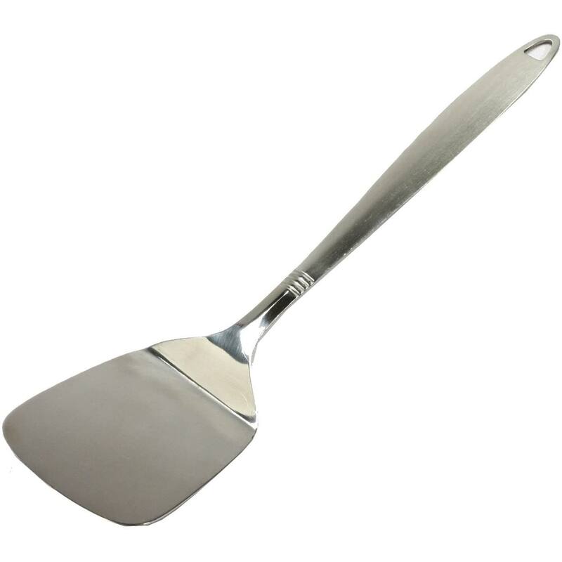 Chef Craft Stainless Steel Solid Spatula Turner & Ladle Set with Attractive Brushed Finish Handle
