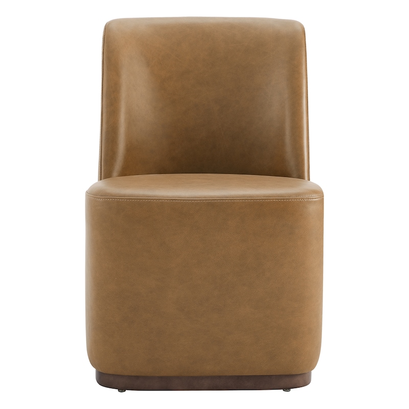 Brian Modern Dining Chairs with Casters&Wood Base Set of 2