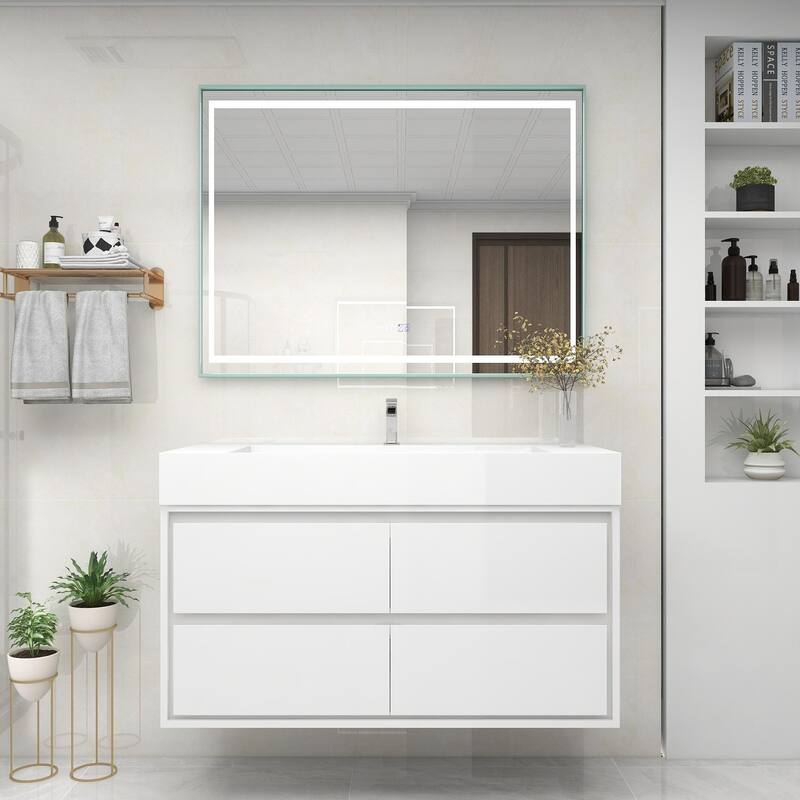 Victoria 48" Wall Mounted Modern Vanity with Acrylic Sink