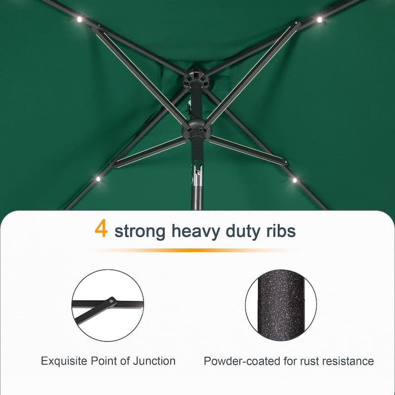 LIVOOSUN 6.5×6.5FT LED Square Patio Umbrella with UPF50+, Tilt Function, and Wind-Resistant Design——Experience Outdoor Comfort