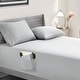 preview thumbnail 1 of 4, Organic Club Percale Cotton Fitted Sheet with Pocket Grey - Twin