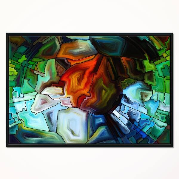 Shop Designart Abstract Stained Glass Design Abstract Framed