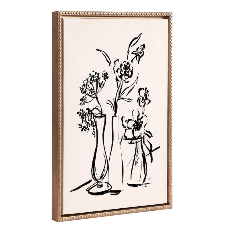 Sylvie Beaded Freshly Picked Floral 5 Frame Canvas by Valerie McKeehan - 18x24