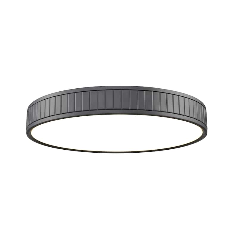 Z-Lite 1005F20-LED Madison 21" Wide LED Flush Mount Drum Ceiling - Matte Black