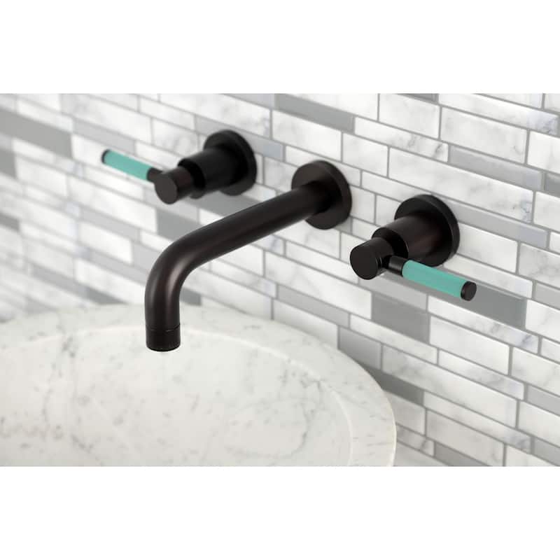 Kingston Brass Kaiser Two-Handle 3-Hole Wall Mount Bathroom Faucet