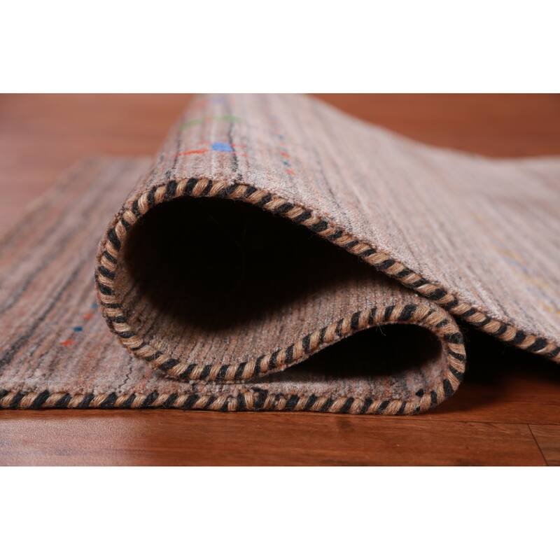 Hand Knotted Oriental 100% Wool Carpet Tribal Animal Pictorial Multi-Colored Gabbeh Area Rug - 4' 10'' X 3' 1''