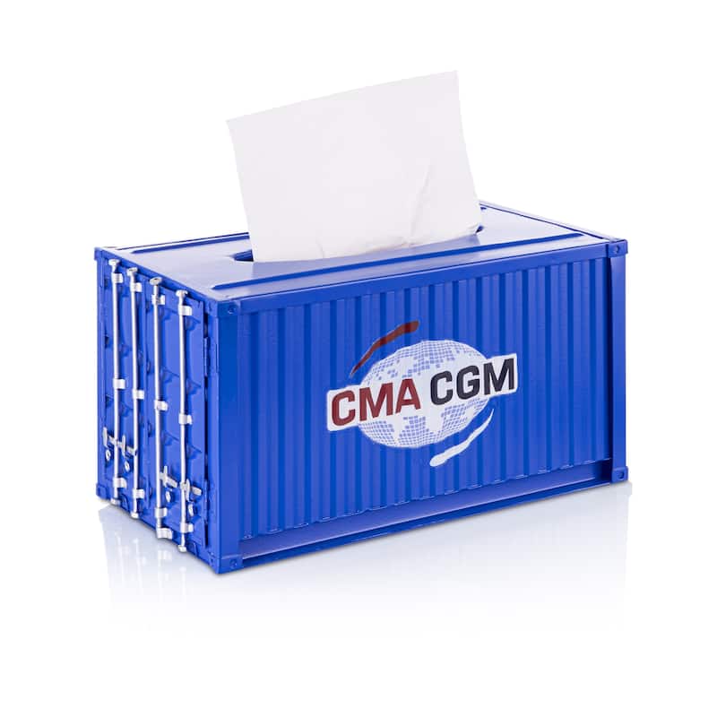 Metal Shipping Container Tissue Box Cover - Blue