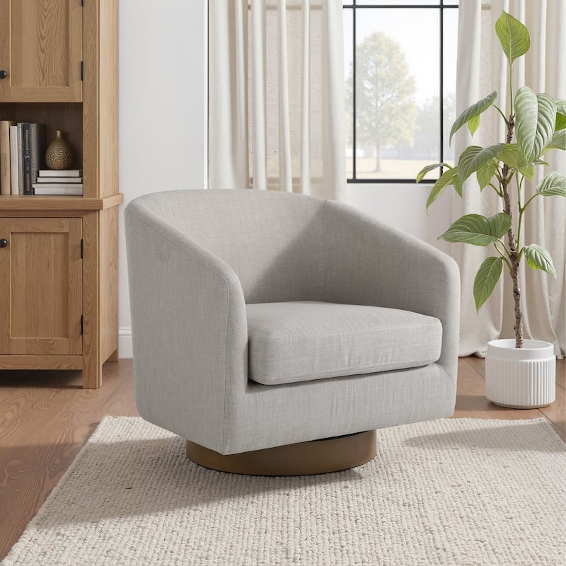 UIXE 31" W Swivel Round Barrel Chair Accent Chairs