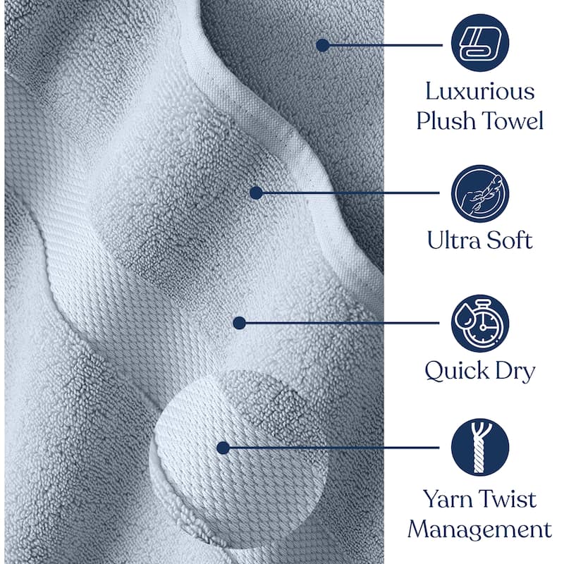 Delara Organic Cotton Luxuriously Plush Bath Sheet | GOTS & OEKO-TEX Certified | 650 GSM Long Staple