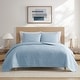 preview thumbnail 31 of 38, Crinkle Texture Microfiber 3-Piece Quilt Set, Enzyme Washed, Oversized Full - Queen - Blue