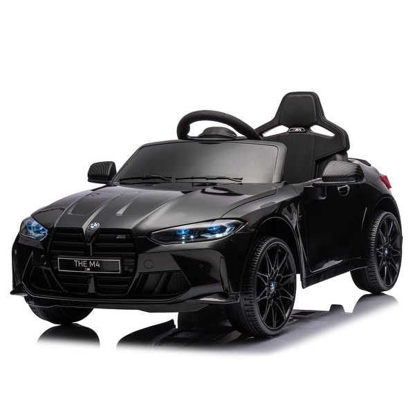 12V BMW M4 Kids Ride On Toy Car with Three Speeds Remote Control Music USB Bluetooth LED Lights and Rear Suspension Bed Bath Beyond 41652580