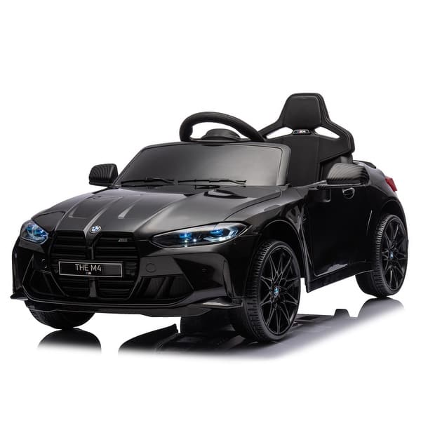 slide 2 of 60, 12V Licensed BMW M4 Ride-On Car for Kids with Remote Control, Adjustable Speed, Music, Bluetooth, and Portable Handle Black