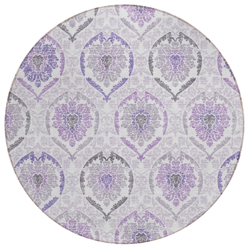Machine Washable Indoor/ Outdoor Chantille Traditional Damask Rug