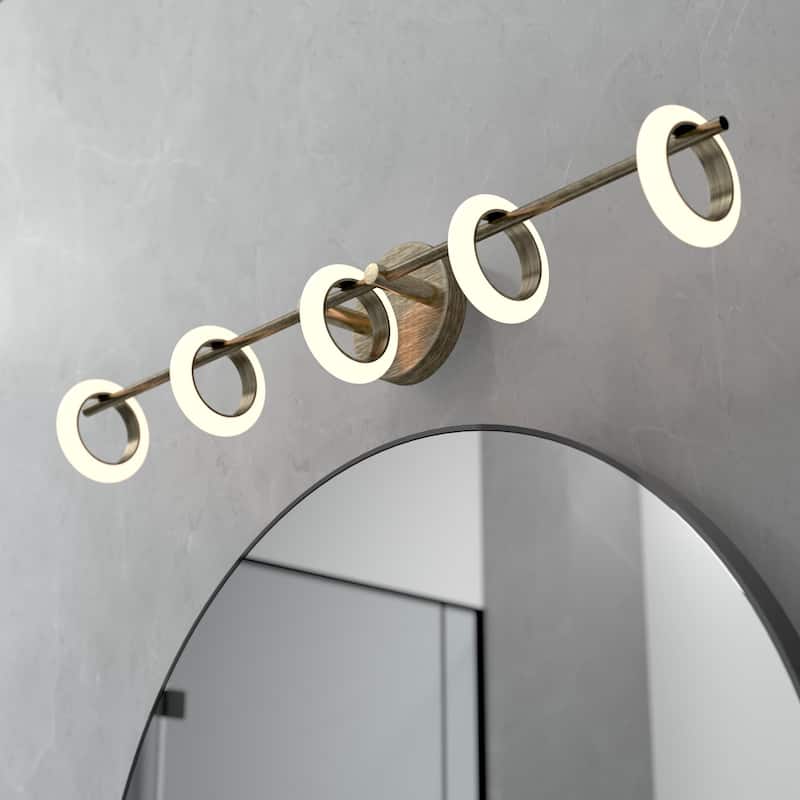 Glow's Avenue 5-Light Dimmable Loop Ring Bathroom Vanity Light - N/A