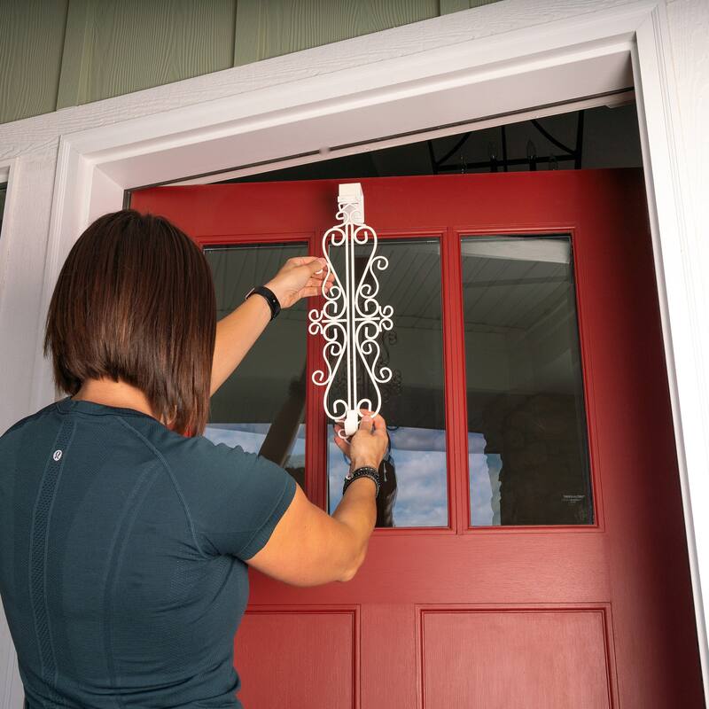 Adjustable Wreath Hanger for Door - Colonial (White) - White