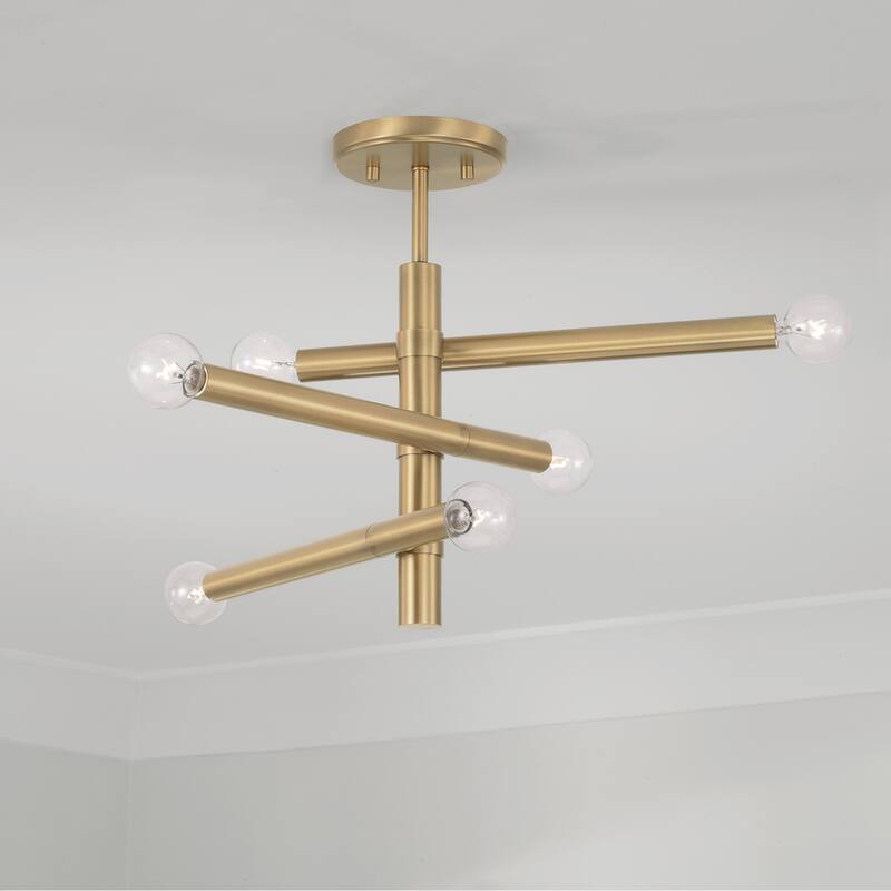 Zane 6-Light Semi-Flush - 20.5"W x 14"H