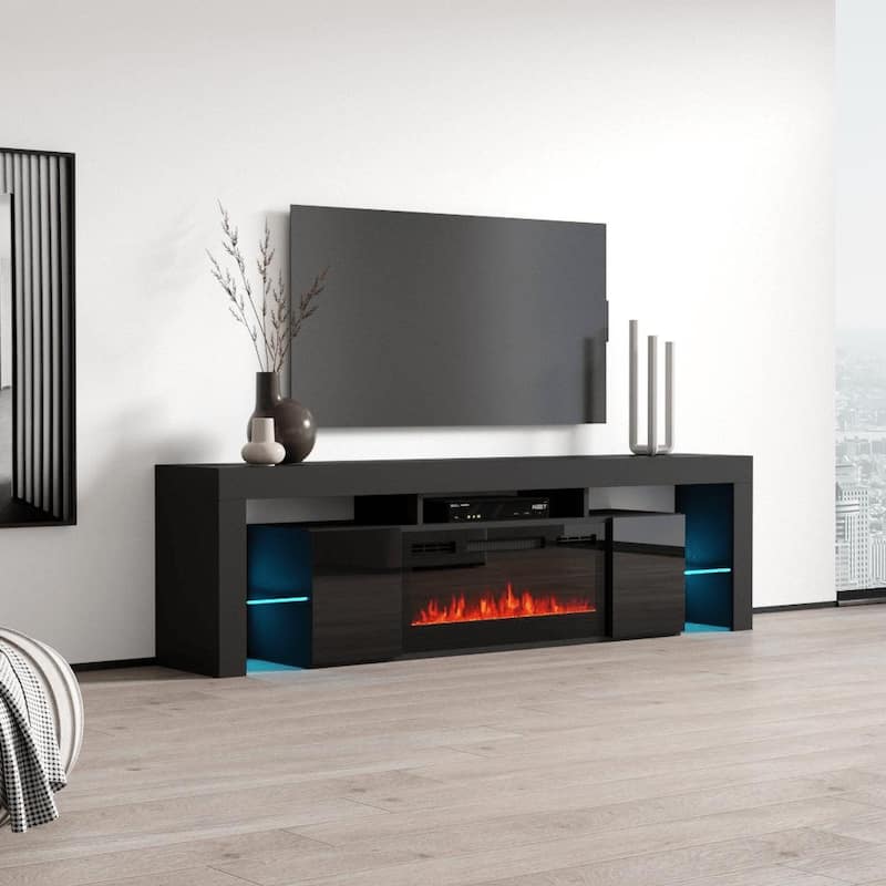 Soleo BL-EF Electric Fireplace 79" TV Stand