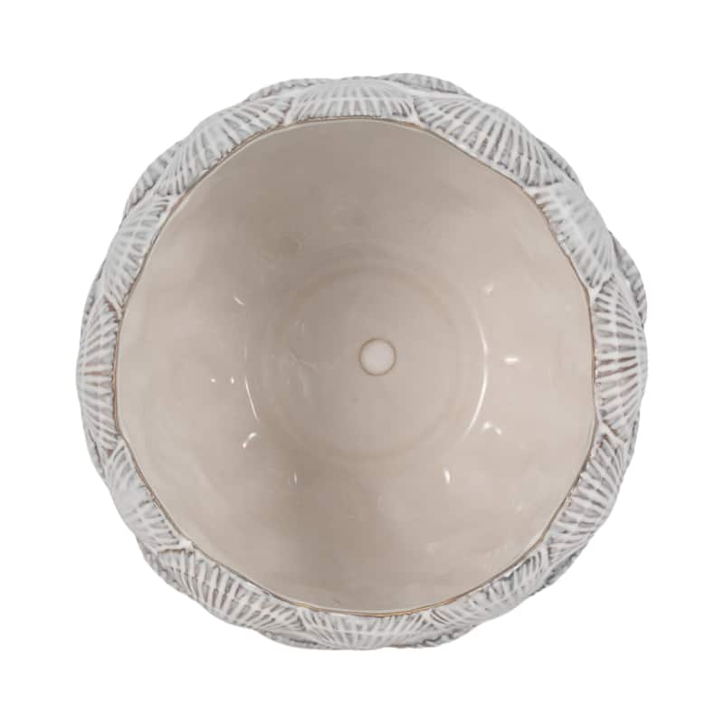 Sagebrook Home White Seashell Planter