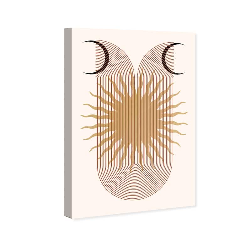 Wynwood Studio Canvas Astronomy and Space Moons and Sun Activity Black and Beige Modern & Contemporary Wall Art Canvas Print