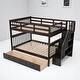 preview thumbnail 23 of 26, Full Over Full Bunk Bed with Storage Staircase and Shelves, Convertible Design, No Box Spring Needed,kid beds