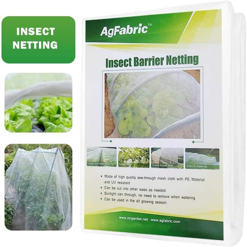 Agfabric Garden Netting Against Bugs Birds Mesh Netting 8x10ft White - 8'x10' - White - 8'x10'