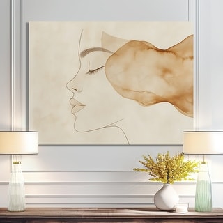 Designart Serene Line Art Portrait IV - Minimalist Canvas Art Print