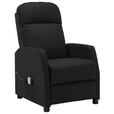 vidaXL Massage Reclining Chair Black Faux Leather - 25.6" x 38.2" x 39.4"