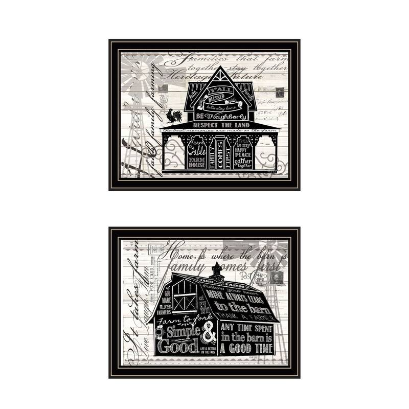 Trendy Decor 4U "Try Reading this House and Barn!" Printed Framed Wall Art by Cindy Jacobs - Multi - 18 x 14