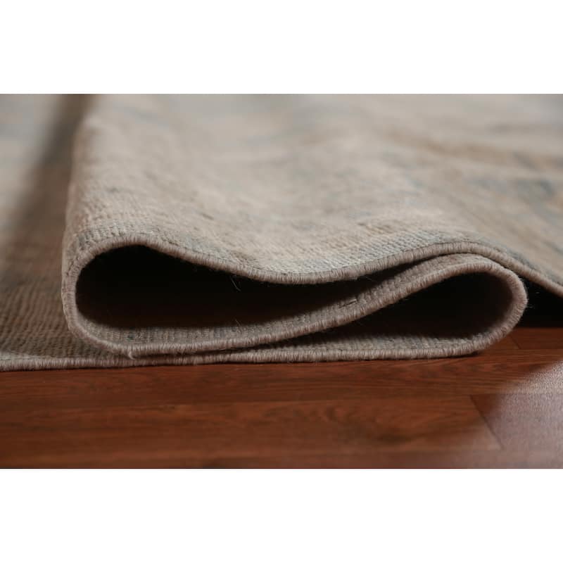 Hand Knotted Oriental 100% Wool Carpet Transitional All-Over Navy Blue & Blues Oushak Area Rug - 18' 6'' X 12' 4''