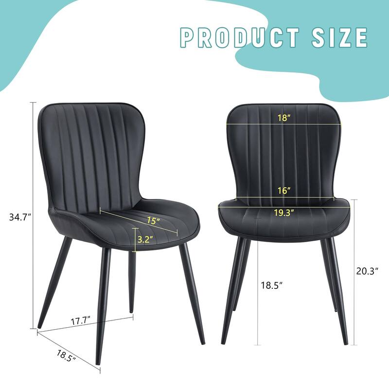 The Minimalist Ergonomic Dining Chair Comes In A Pack of 4, With A Comfortable Design Of Extended And Curved Seat Cushions - Black