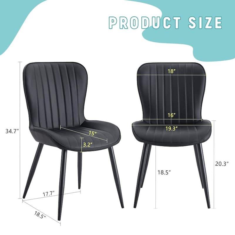 Upholstery Dining Chairs Set of 4 - Black