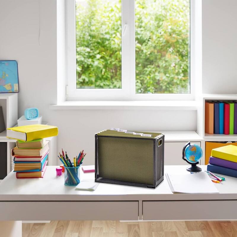 Desk Hanging File Organizer Black
