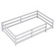 preview thumbnail 46 of 70, Full Size Montessori Floor Bed with Safety Fence, Solid Pine Wood Frame, Kids Low-Profile Bed for Boys and Girls, Easy Assembly