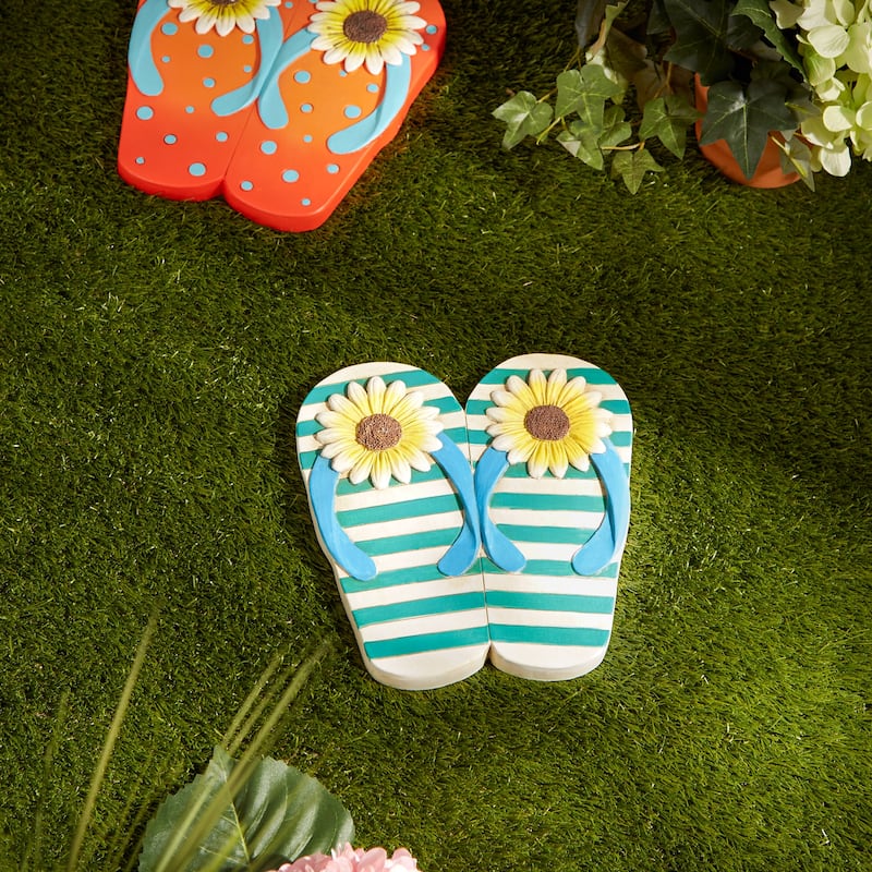Sunflower Dot Flip Flop Stepping Stone