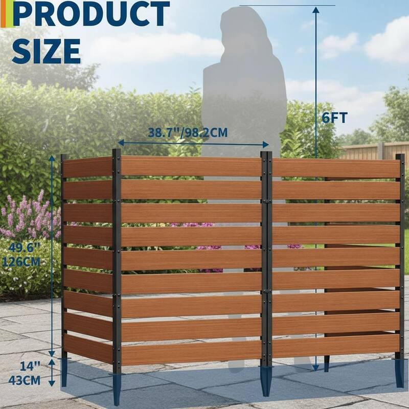 2pcs Outdoor Privacy Screen Fence Panels, No-Dig