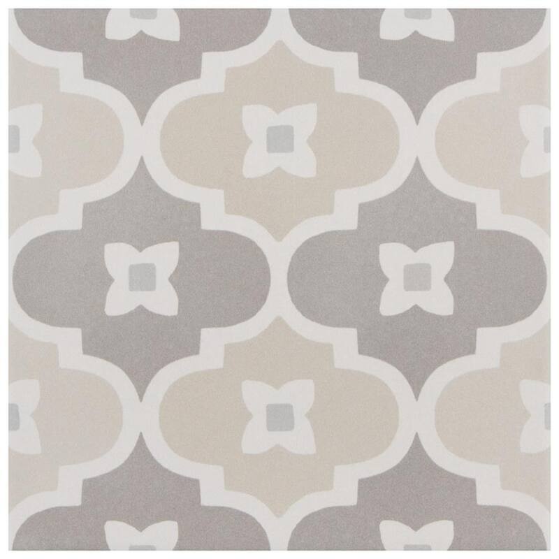 Merola Tile Caprice Pastel Bowtie Encaustic 7.86" x 7.86" Porcelain Floor and Wall Tile