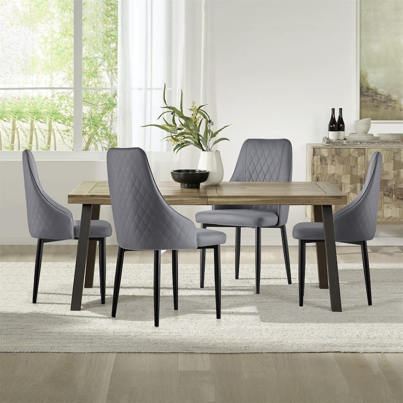 Faux Leather Upholstered Dining Chairs Set of 2 - 35.63"H x 17.72"W x 17.32"D