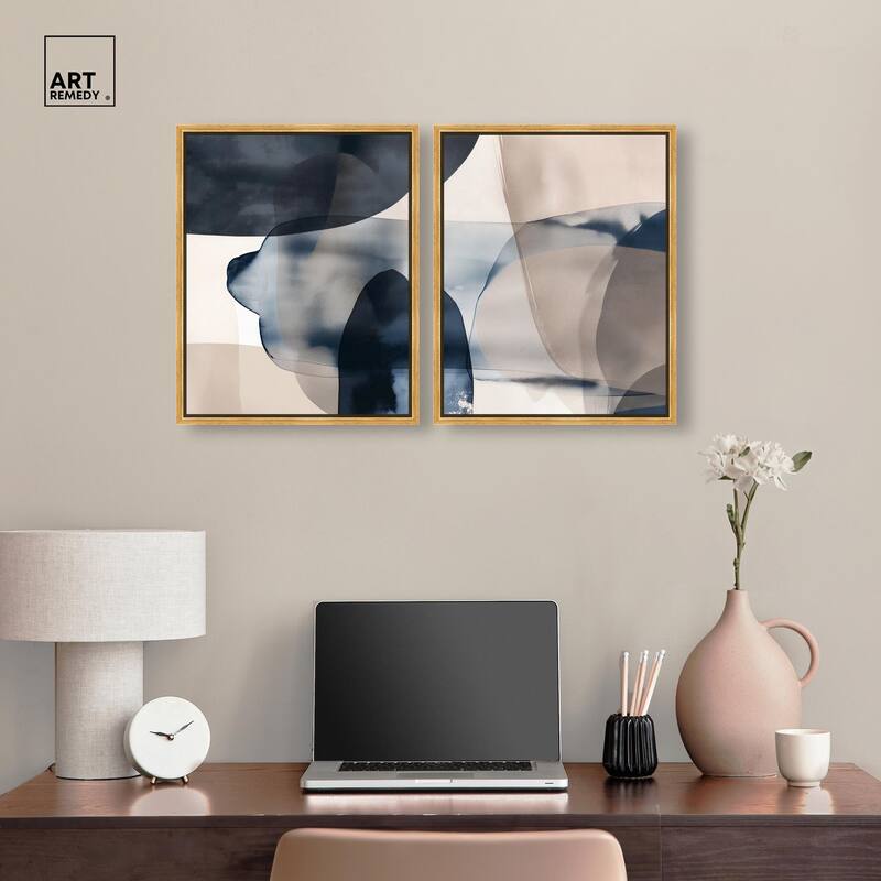 Monochrome Movement Canvas Set of 2 by Art Remedy