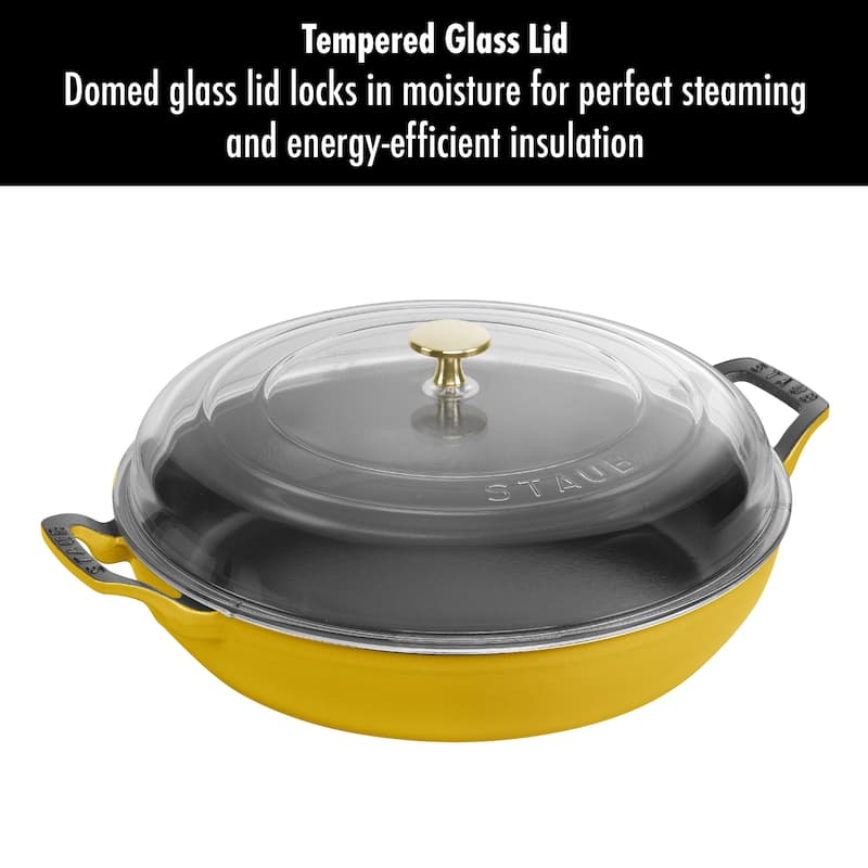 STAUB Cast Iron 3.5-qt Braiser with Glass Lid