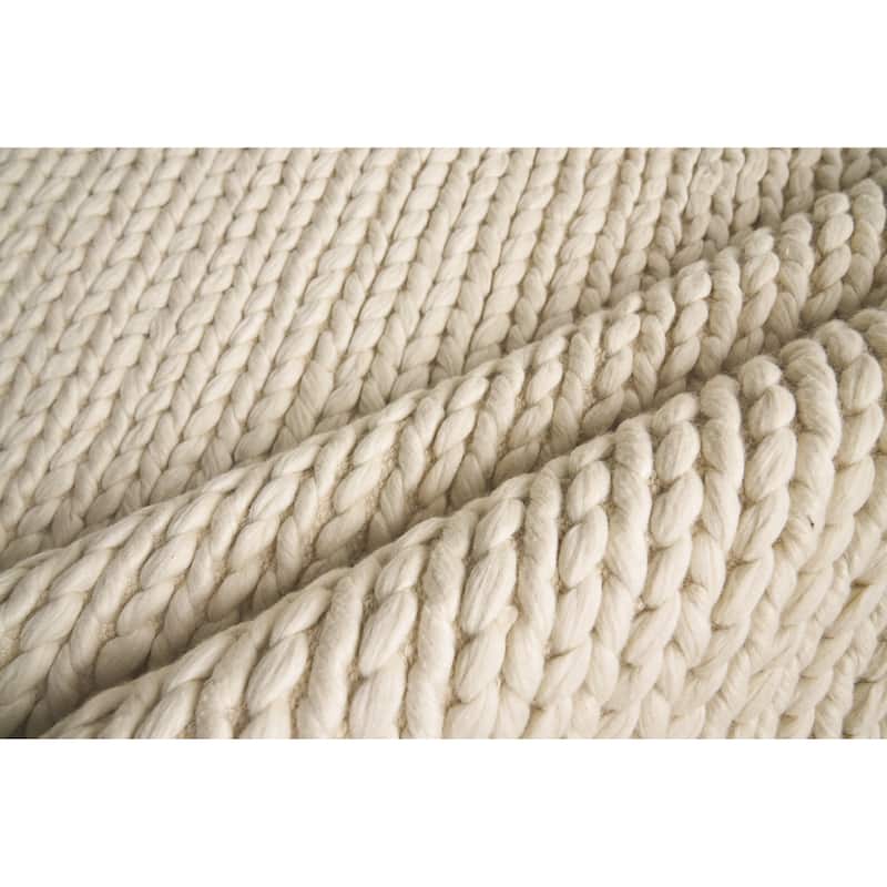EXQUISITE RUGS Arlow Handwoven Polyester/Cotton Ivory Area Rug.