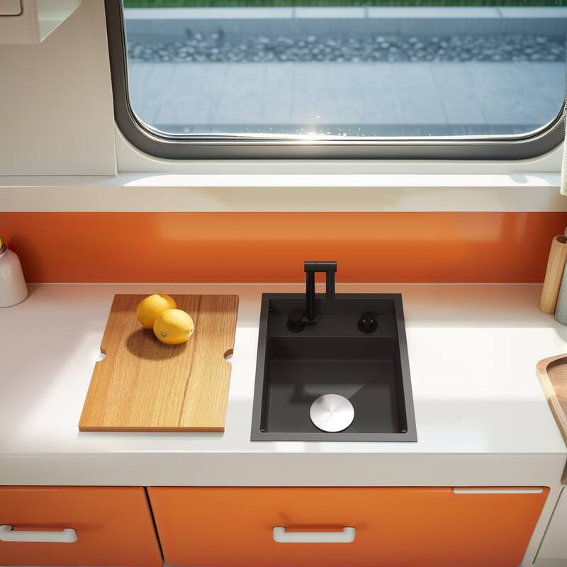 RV Sink with faucet and foldable tap