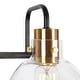 preview thumbnail 8 of 7, Modern 2-Light Black Gold Bathroom Vanity Light Wall Sconce with Clear Glass - 14.5" L x 8" W x 8.5" H